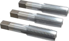 Made in USA - 1-8 UNC, 4 Flute, Bottoming, Plug & Taper, Chrome Finish, High Speed Steel Tap Set - Right Hand Cut, 5-1/8" OAL, 2-1/2" Thread Length, 2B/3B Class of Fit - Exact Tool & Supply