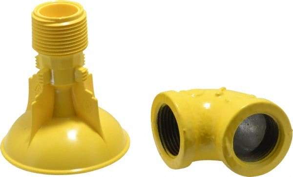 Bradley - Plastic Plumbed Wash Station SpinTec Drench Showerhead - Includes 1" 90° Elbow & Internal 23 GPM Flow Restrictor - Exact Tool & Supply