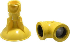 Bradley - Plastic Plumbed Wash Station SpinTec Drench Showerhead - Includes 1" 90° Elbow & Internal 23 GPM Flow Restrictor - Exact Tool & Supply