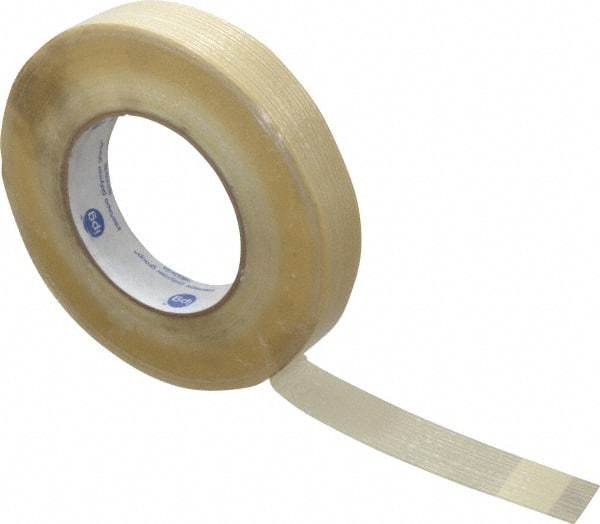 Intertape - 1" x 60 Yd Clear Rubber Adhesive Packaging Tape - Polyester Film Backing, 7.5 mil Thick, 333 Lb Tensile Strength, Series RG16 - Exact Tool & Supply