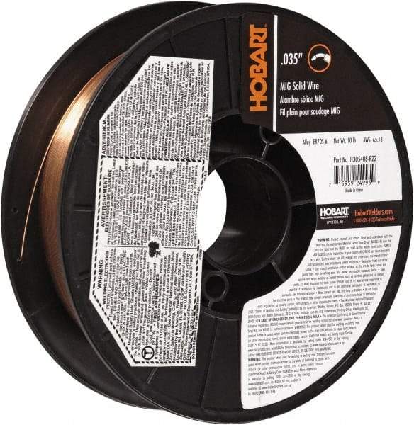 Hobart Welding Products - MIG Welding Wire Industry Specification: ER70S-6 Wire Diameter: 0.03500 (Decimal Inch) - Exact Tool & Supply