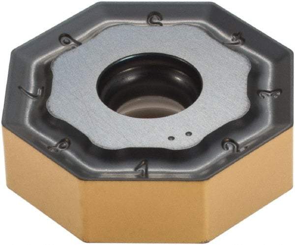 Iscar - ONMU080608 TN Grade IC810 Carbide Milling Insert - AlTiN/TiN Finish, 0.2362" Thick, 0.7953" Inscribed Circle, 0.8mm Corner Radius - Exact Tool & Supply
