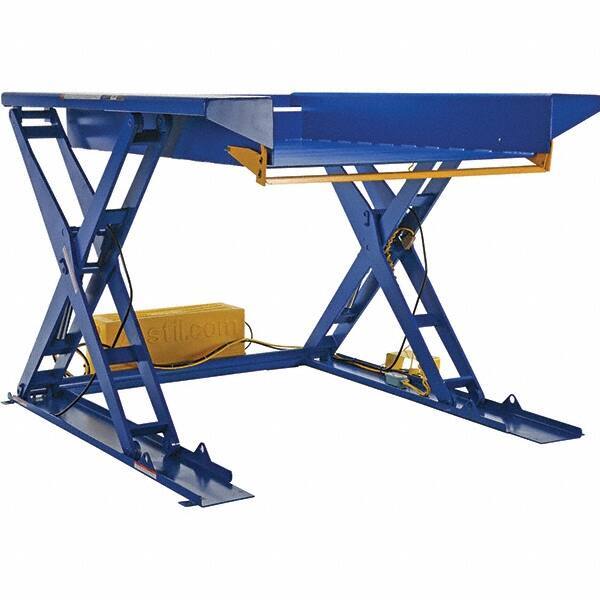 Vestil - 2,000 Lb Capacity Hydraulic Scissor Ground Lift Scissor - 1/2" to 48" Lift Height, 73" Platform Length x 52" Platform Width - Exact Tool & Supply