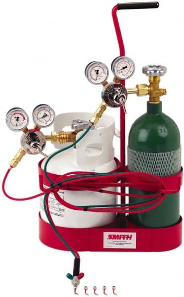 Miller/Smith - 13 Piece, Tip Number 3-7, Oxygen Propane Torch Kit - Exact Tool & Supply