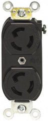 Leviton - 125 VAC, 15 Amp, 5-15R NEMA, Self Grounding Receptacle - 2 Poles, 3 Wire, Female End, Orange - Exact Tool & Supply