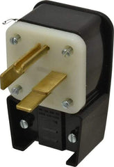 Leviton - 250 VAC, 50 Amp, 15-50P NEMA, Angled, Self Grounding, Industrial Grade Plug - 3 Pole, 4 Wire, 3 Phase, Nylon, Black - Exact Tool & Supply