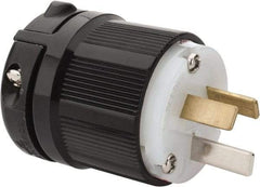 Leviton - 125/250 VAC, 20 Amp, 10-20P NEMA, Straight, Ungrounded, Industrial Grade Plug - 3 Pole, 3 Wire, 1 Phase, Nylon, Gray - Exact Tool & Supply