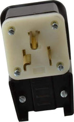 Leviton - 125 VAC, 30 Amp, 5-30P NEMA, Angled, Self Grounding, Industrial Grade Plug - 2 Pole, 3 Wire, 1 Phase, Nylon, Black - Exact Tool & Supply