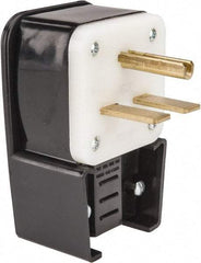 Leviton - 250 VAC, 30 Amp, 6-30P NEMA, Angled, Self Grounding, Industrial Grade Plug - 2 Pole, 3 Wire, 1 Phase, Nylon, Black - Exact Tool & Supply