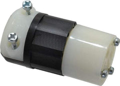 Leviton - 250 VAC, 20 Amp, 6-20R NEMA, Straight, Self Grounding, Industrial Grade Connector - 2 Pole, 3 Wire, 1 Phase, Nylon, Black, White - Exact Tool & Supply