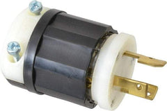Leviton - 125/250 VAC, 30 Amp, NonNEMA Configuration, Industrial Grade, Ungrounded Plug - 1 Phase, 3 Poles, 0.385 to 0.86 Inch Cord Diameter - Exact Tool & Supply