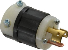 Leviton - 125/250 VAC, 10, 15 Amp, NonNEMA Configuration, Industrial Grade, Ungrounded Plug - 1 Phase, 3 Poles, 0.245 to 0.7 Inch Cord Diameter - Exact Tool & Supply