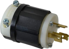 Leviton - 125/250 VAC, 20 Amp, NonNEMA Configuration, Industrial Grade, Ungrounded Plug - 1 Phase, 3 Poles, 0.385 to 0.78 Inch Cord Diameter - Exact Tool & Supply