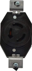 Leviton - 125/250 VAC, 20 Amp, NonNEMA, Ungrounded Receptacle - 3 Poles, 3 Wire, Female End, Black - Exact Tool & Supply
