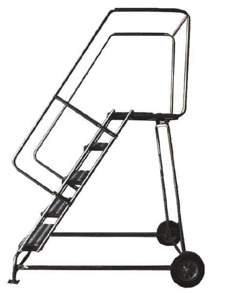 Ballymore - 93" 6 Step Ladder - 300 Lb Capacity, 60" Platform Height, 30" Base Width x 49" Depth, Solid Ribbed Tread - Exact Tool & Supply