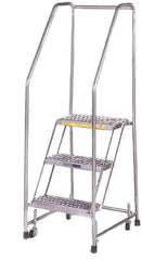 Ballymore - 49" 2 Step Ladder - 300 Lb Capacity, 19" Platform Height, 30" Base Width x 19" Depth, Heavy-Duty Serrated Grating - Exact Tool & Supply