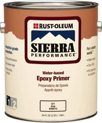 Rust-Oleum - 1 Gal Gray Water-Based Acrylic Enamel Primer - 215 to 320 Sq Ft Coverage, 3 gL Content, Quick Drying, Interior/Exterior - Exact Tool & Supply