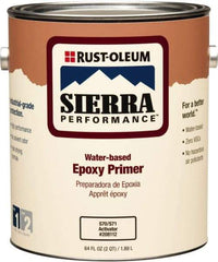 Rust-Oleum - 1 Gal White Water-Based Acrylic Enamel Primer - 200 to 300 Sq Ft Coverage, 2 gL Content, Quick Drying, Interior/Exterior - Exact Tool & Supply