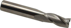 Hertel - 7/16", 1" LOC, 7/16" Shank Diam, 2-3/4" OAL, 3 Flute, Solid Carbide Square End Mill - Single End, Uncoated, Spiral Flute, 30° Helix, Centercutting, Right Hand Cut - Exact Tool & Supply