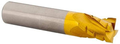 Hertel - 1/2" Diam, 5/8" LOC, 4 Flute Solid Carbide Roughing Square End Mill - TiN Finish, 2-1/2" OAL, 1/2" Shank Diam, Single End, Centercutting - Exact Tool & Supply