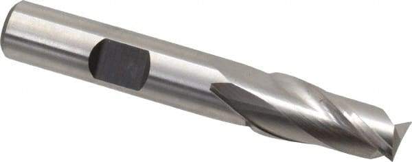 Hertel - 0.3937", 13/16" LOC, 3/8" Shank Diam, 2-1/2" OAL, 2 Flute, Cobalt Square End Mill - Single End, Uncoated, Spiral Flute, Centercutting, Right Hand Cut, Right Hand Flute - Exact Tool & Supply