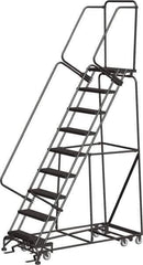 Ballymore - 123" 9 Step All-Directional Ladder - 350 Lb Capacity, 90" Platform Height, 32" Base Width x 68" Depth, Perforated Tread - Exact Tool & Supply