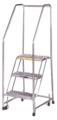Ballymore - 103" 7 Step Ladder - 300 Lb Capacity, 70" Platform Height, 30" Base Width x 56" Depth, Perforated Tread - Exact Tool & Supply