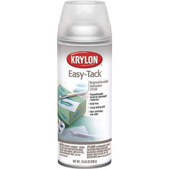 Krylon - 11 oz Aerosol Clear Spray Adhesive - Low Tack, 120°F Heat Resistance, 15 Sq Ft Coverage, Low Strength Bond, 180 min Max Bonding Time, Flammable - Exact Tool & Supply