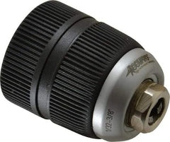 Accupro - 3/8-24, 1/32 to 3/8" Capacity, Threaded Mount Drill Chuck - Keyless, 41mm Sleeve Diam, 57mm Open Length - Exact Tool & Supply
