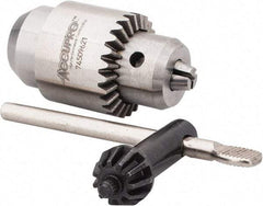 Accupro - 5/16-24, 1/64 to 5/32" Capacity, Threaded Mount Drill Chuck - Keyed, 22mm Sleeve Diam, 38mm Open Length - Exact Tool & Supply