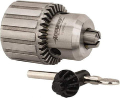 Accupro - 5/8-16, 1/32 to 5/8" Capacity, Threaded Mount Drill Chuck - Keyed, 57mm Sleeve Diam, 77mm Open Length - Exact Tool & Supply