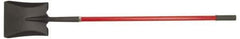 PRO-SOURCE - 11" High x 9-1/2" Wide Square Steel Shovel - 48" Long Fiberglass Straight Handle, Front Turned - Exact Tool & Supply
