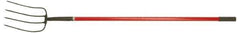 PRO-SOURCE - Spading Fork with 48" Straight Fiberglass Handle - 8-3/4" Blade Width, 4 Tines, 12-1/2" Tine Length - Exact Tool & Supply