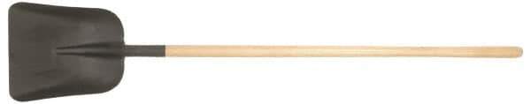 PRO-SOURCE - 13" High x 11" Wide Square Steel Shovel - 48" Long Wood Straight Handle - Exact Tool & Supply