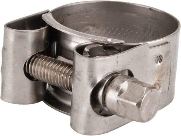 Mikalor - 1-1/8" Hose, 0.71" Wide x 0.04" Thick, T-Bolt Hose Clamp - 1.06 to 1.14" Diam, Stainless Steel - Exact Tool & Supply