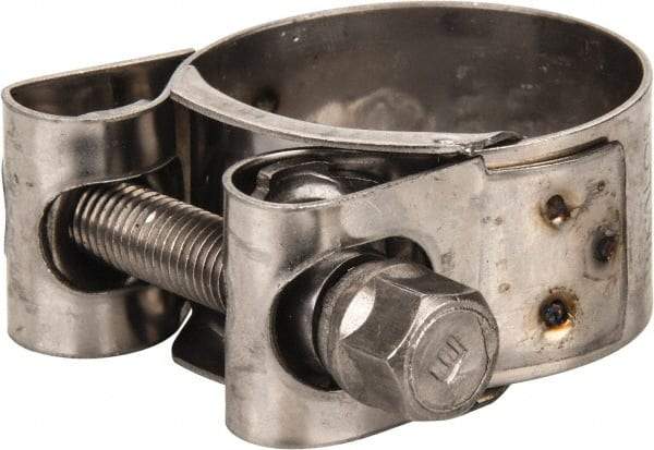 Mikalor - 1-1/4" Hose, 0.78" Wide x 0.04" Thick, T-Bolt Hose Clamp - 1.22 to 1.34" Diam, Stainless Steel - Exact Tool & Supply