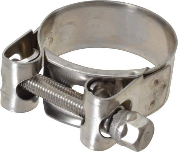 Mikalor - 1-5/8" Hose, 0.78" Wide x 0.04" Thick, T-Bolt Hose Clamp - 1.58 to 1.69" Diam, Stainless Steel - Exact Tool & Supply