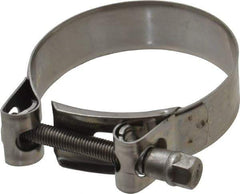 Mikalor - 2-5/8" Hose, 0.78" Wide x 0.04" Thick, T-Bolt Hose Clamp - 2.48 to 2.68" Diam, Stainless Steel - Exact Tool & Supply