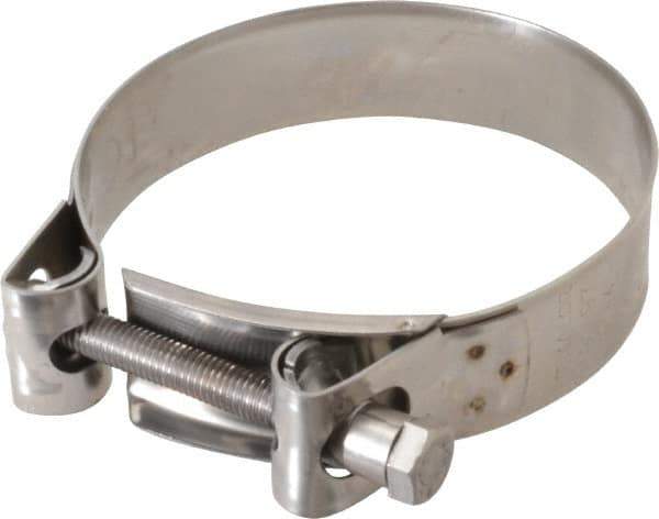 Mikalor - 3-3/4" Hose, 0.98" Wide x 0.04" Thick, T-Bolt Hose Clamp - 3.58 to 3.82" Diam, Stainless Steel - Exact Tool & Supply