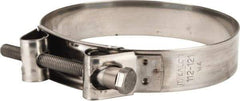 Mikalor - 4-1/2" Hose, 0.98" Wide x 0.04" Thick, T-Bolt Hose Clamp - 4.41 to 4.76" Diam, Stainless Steel - Exact Tool & Supply
