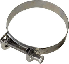 Mikalor - 5-1/4" Hose, 1.1" Wide x 0.051" Thick, T-Bolt Hose Clamp - 5.11 to 5.51" Diam, Stainless Steel - Exact Tool & Supply