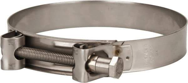 Mikalor - 6" Hose, 1.1" Wide x 0.051" Thick, T-Bolt Hose Clamp - 5.91 to 6.38" Diam, Stainless Steel - Exact Tool & Supply
