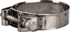 Mikalor - 3-1/2" Hose, 0.98" Wide x 0.04" Thick, T-Bolt Hose Clamp - 3.35 to 3.58" Diam, Stainless Steel Band, Housing & Zinc Plated Screw - Exact Tool & Supply