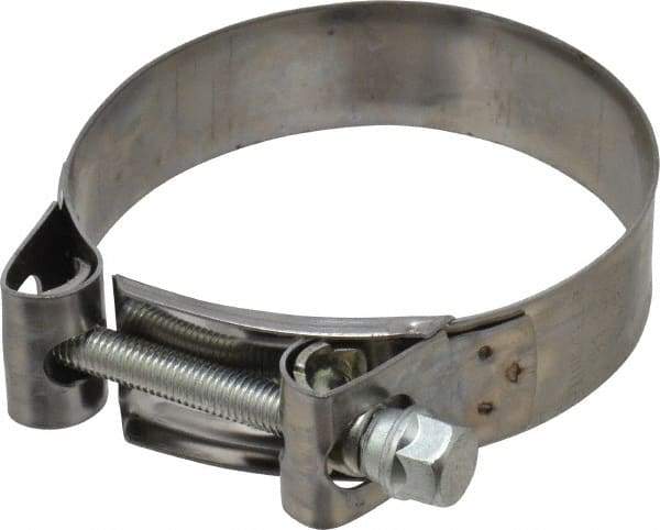 Mikalor - 3-3/4" Hose, 0.98" Wide x 0.04" Thick, T-Bolt Hose Clamp - 3.58 to 3.82" Diam, Stainless Steel Band, Housing & Zinc Plated Screw - Exact Tool & Supply