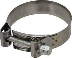 Mikalor - 3-3/4" Hose, 0.98" Wide x 0.04" Thick, T-Bolt Hose Clamp - 3.58 to 3.82" Diam, Stainless Steel Band, Housing & Zinc Plated Screw - Exact Tool & Supply