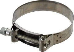 Mikalor - 4-1/4" Hose, 0.98" Wide x 0.04" Thick, T-Bolt Hose Clamp - 4.1 to 4.41" Diam, Stainless Steel Band, Housing & Zinc Plated Screw - Exact Tool & Supply
