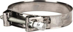 Mikalor - 4-1/2" Hose, 0.98" Wide x 0.04" Thick, T-Bolt Hose Clamp - 4.41 to 4.76" Diam, Stainless Steel Band, Housing & Zinc Plated Screw - Exact Tool & Supply
