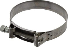 Mikalor - 5" Hose, 0.98" Wide x 0.04" Thick, T-Bolt Hose Clamp - 4.76 to 5.11" Diam, Stainless Steel Band, Housing & Zinc Plated Screw - Exact Tool & Supply