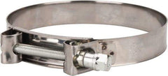 Mikalor - 6" Hose, 1.1" Wide x 0.051" Thick, T-Bolt Hose Clamp - 5.91 to 6.38" Diam, Stainless Steel Band, Housing & Zinc Plated Screw - Exact Tool & Supply