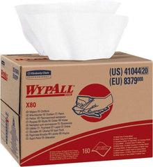 WypAll - X80 Dry Shop Towel/Industrial Wipes - Brag Box/Double Top Box, 16-3/4" x 12-1/2" Sheet Size, White - Exact Tool & Supply